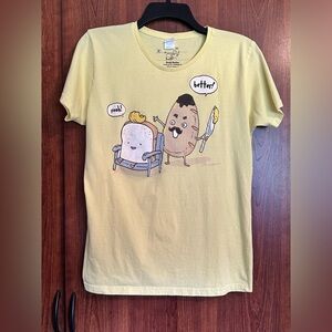 THREADLESS Bread Barber Graphic T Shirt Baby Tee YELLOW Y2K Cute Girly XL